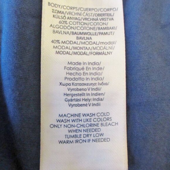 Chaps Denim Off the Shoulder Blouse, Embroidery, 3/4 Sleeves, Blue, Boho,Size 1X - Picture 10 of 11